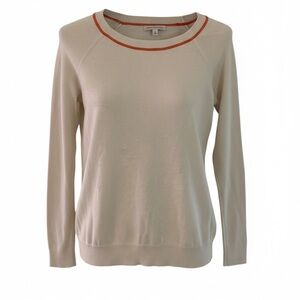 Banana Republic Cream Knit Sweater with Orange Accents